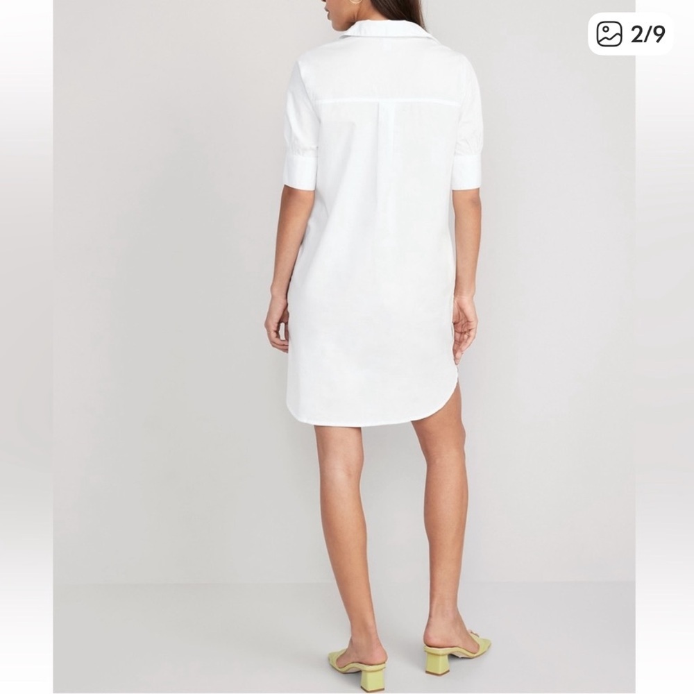 New Old Navy White Cotton Button Down Shirt Dress Size XXL Minimalist Preppy - Picture 13 of 13
